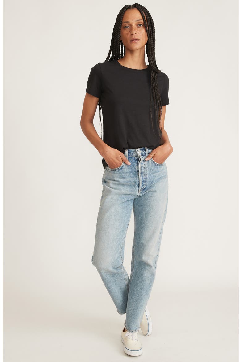 Easy Cotton T-Shirt, Alternate, color, FADED BLACK