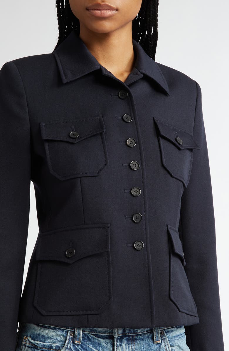 Nili Lotan Jamison Virgin Wool Jacket, Alternate, color, Midnight