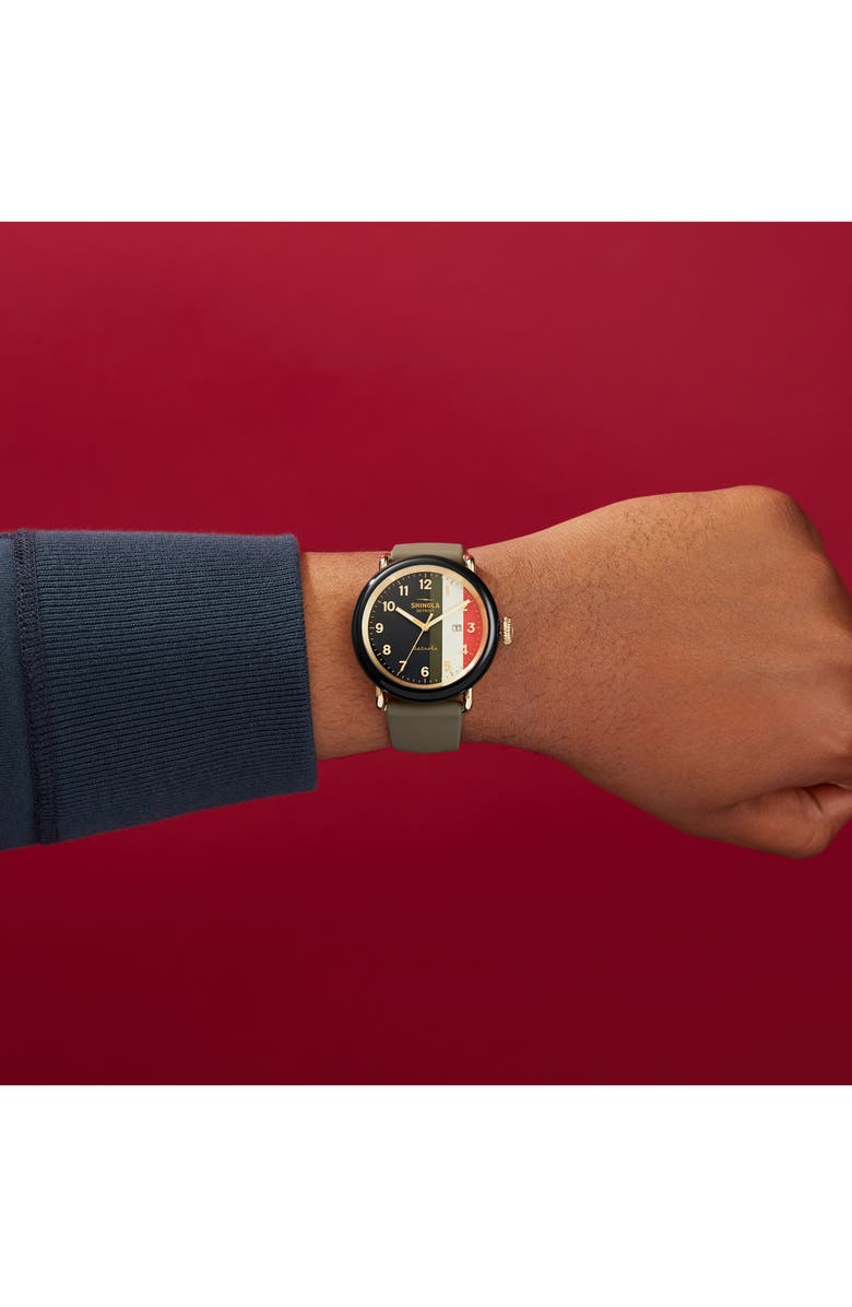 Shinola Detrola The Burnout Silicone Strap Watch, 43mm, Alternate, color, 