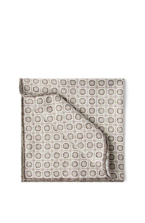 Brunello Cucinelli Pocket Square With Pattern In Bark