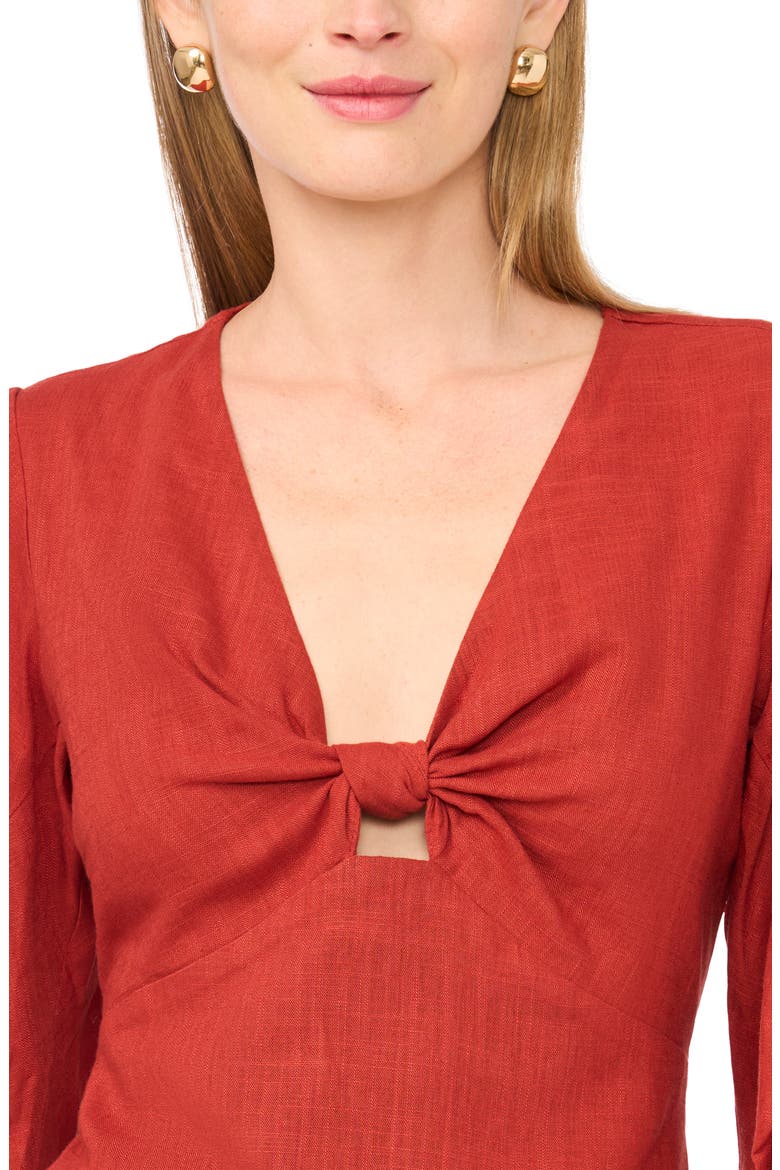 Knot Front Top, Alternate, color, RED OCHRE