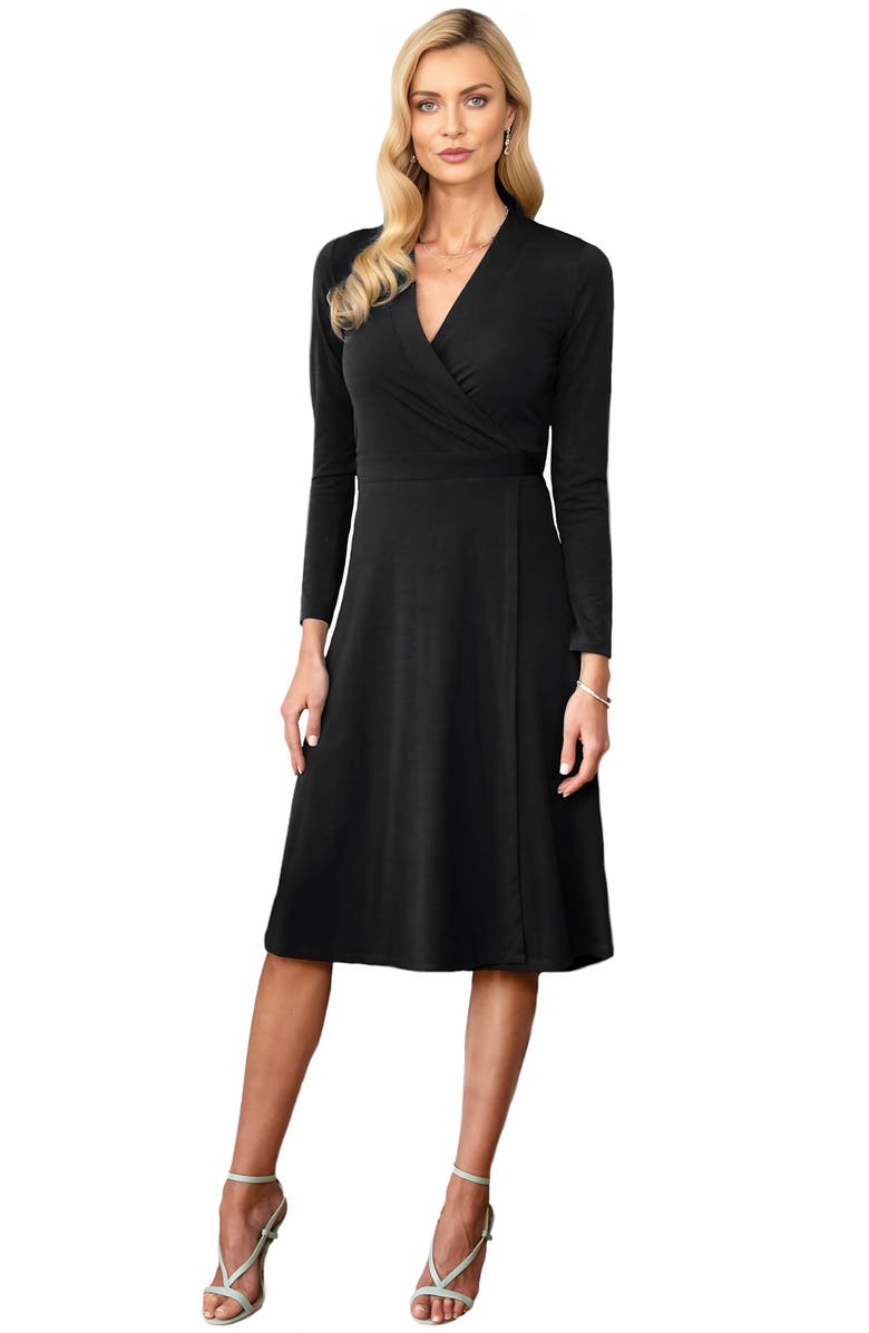 HotSquash London Clothing Long Sleeve Wrap Dress, Main, color, 