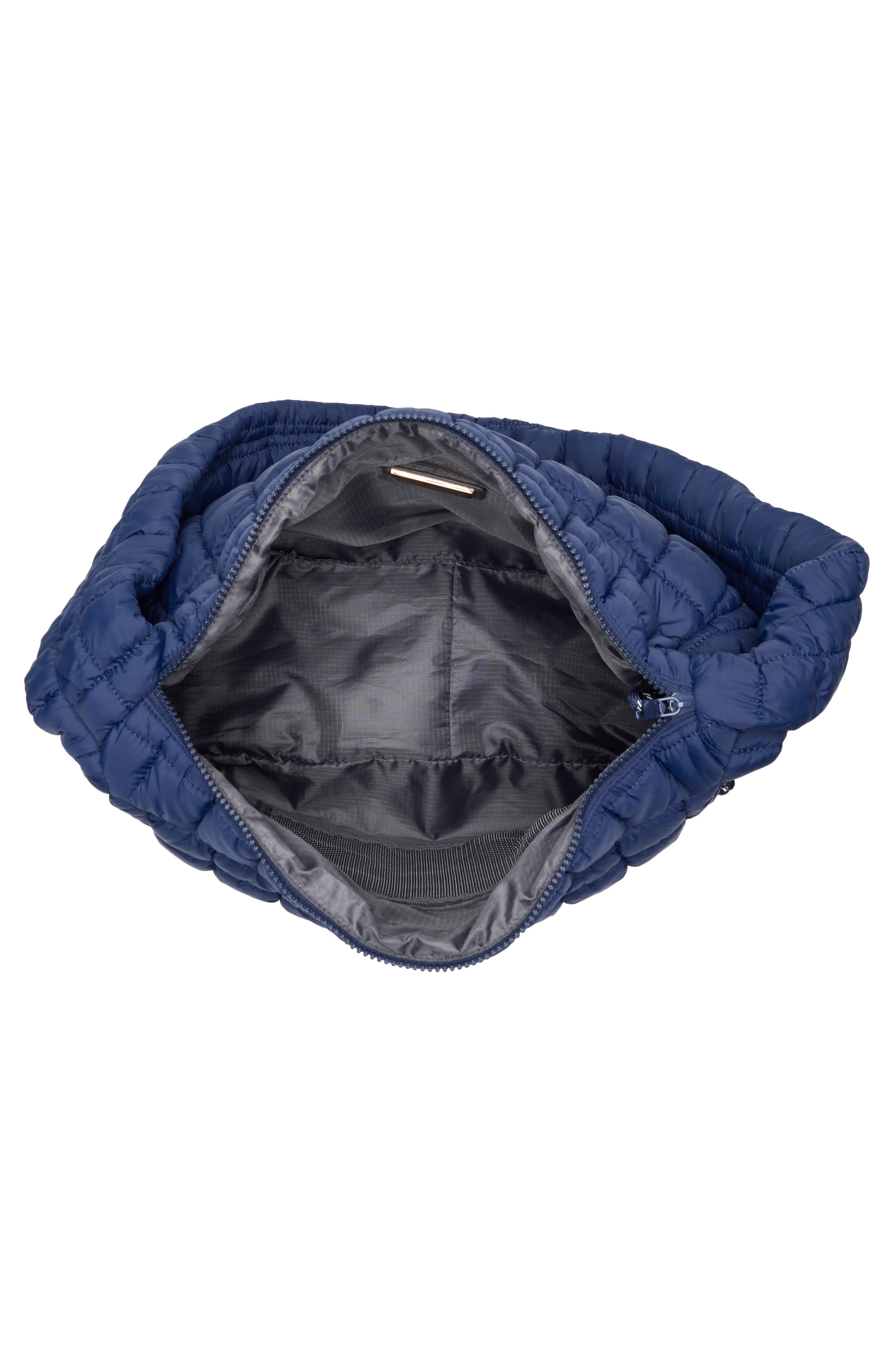 Square Quilt Nylon Hobo Bag, Alternate, color, NAVY