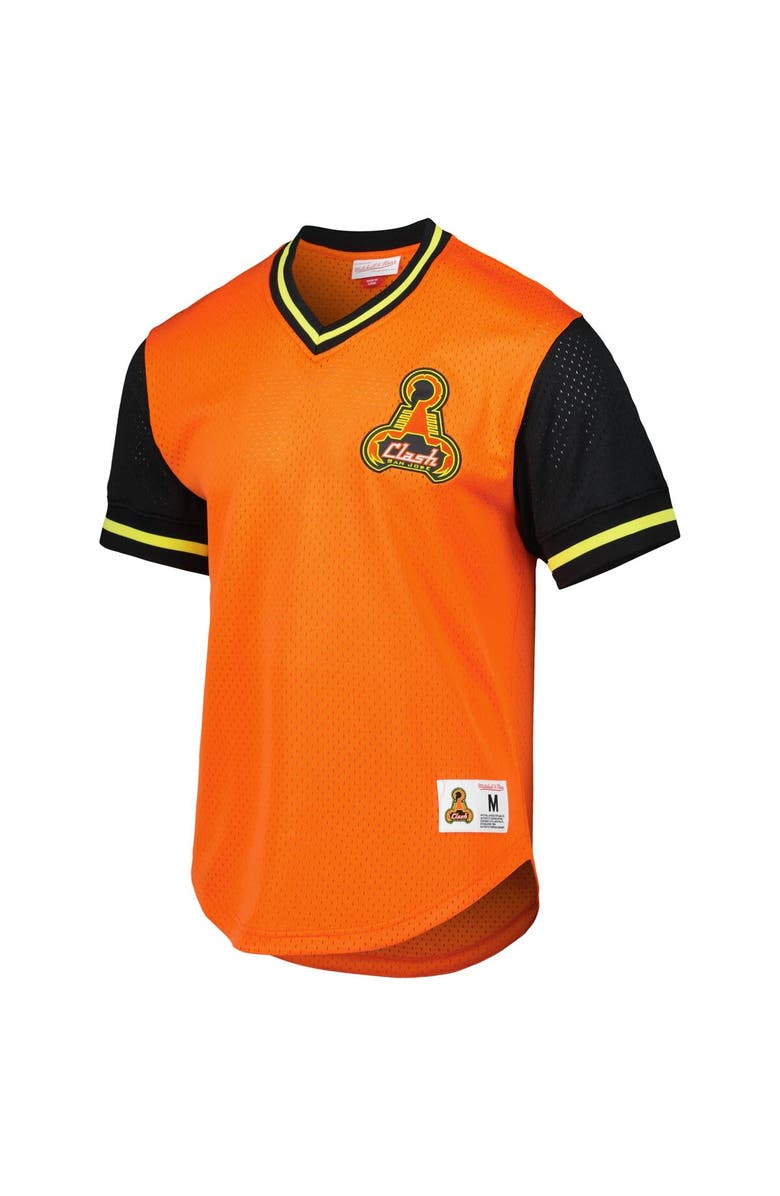 Mitchell & Ness Men's Mitchell & Ness Orange San Jose Earthquakes Mesh V-Neck T-Shirt, Alternate, color, Orange