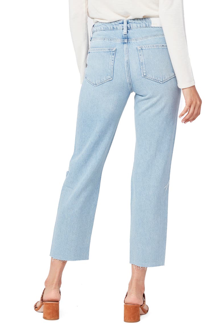 Noella Straight Leg Raw Hem Jeans, Alternate, color, DORETTA DESTRUCTED