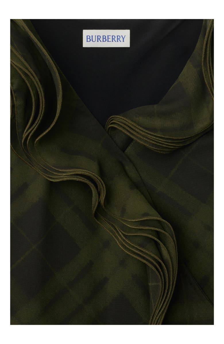 Burberry Check Silk Wrap Dress, Alternate, color, Oil