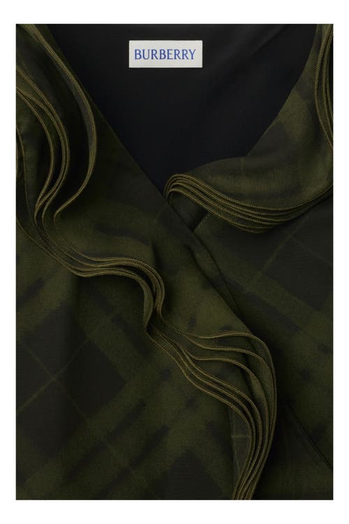 Burberry Check Silk Wrap Dress In Oil