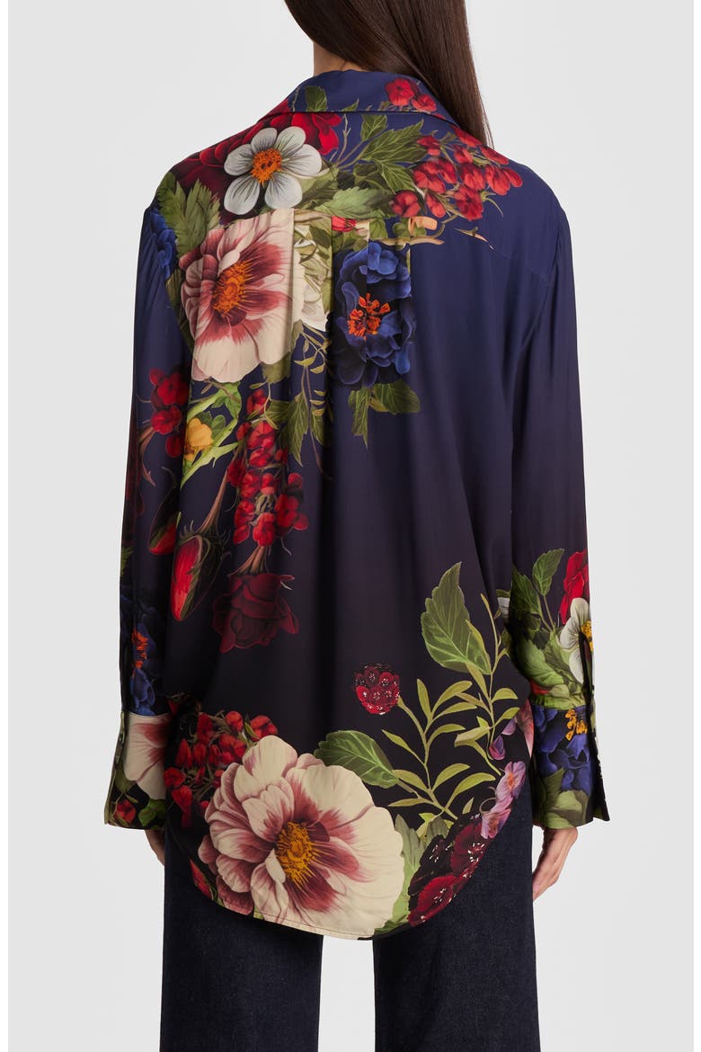Finely Floral Long Sleeve Oversize Button-Up Shirt, Alternate, color, MAGIC GARDEN GRADIENT
