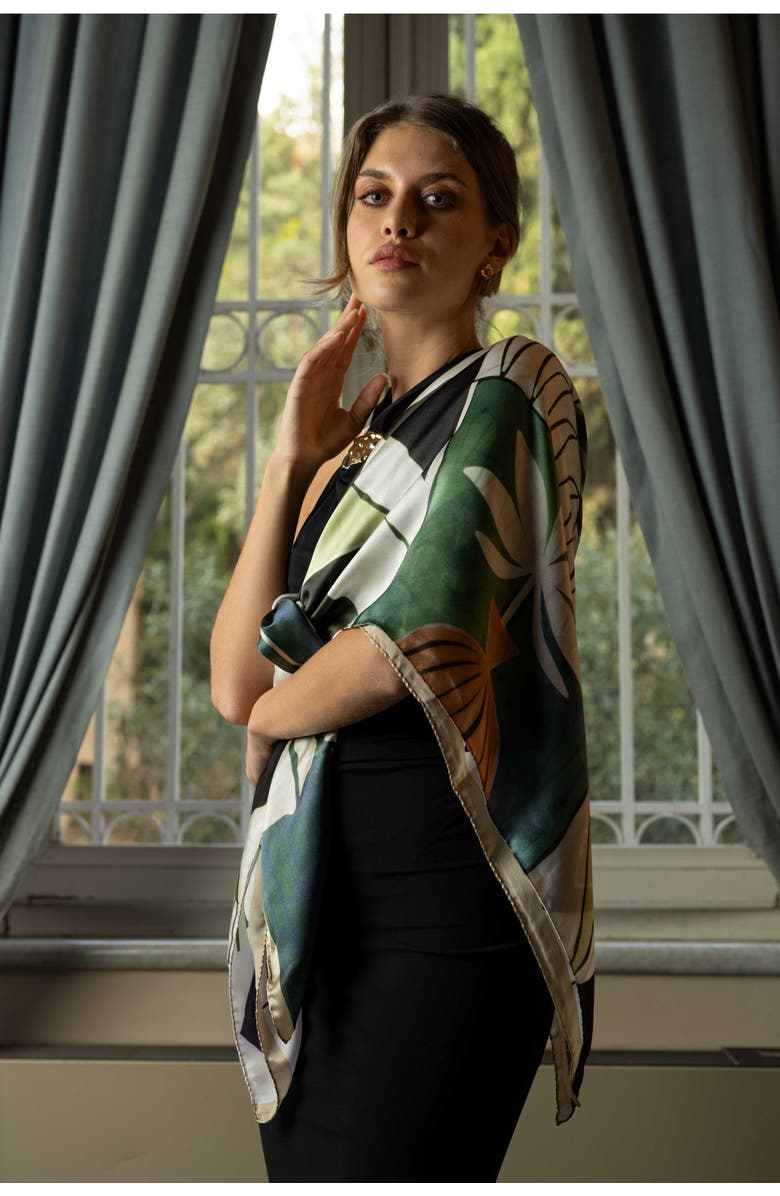 Elizabetta Lydia - Silk Scarf Shawl for Women, Alternate, color, White