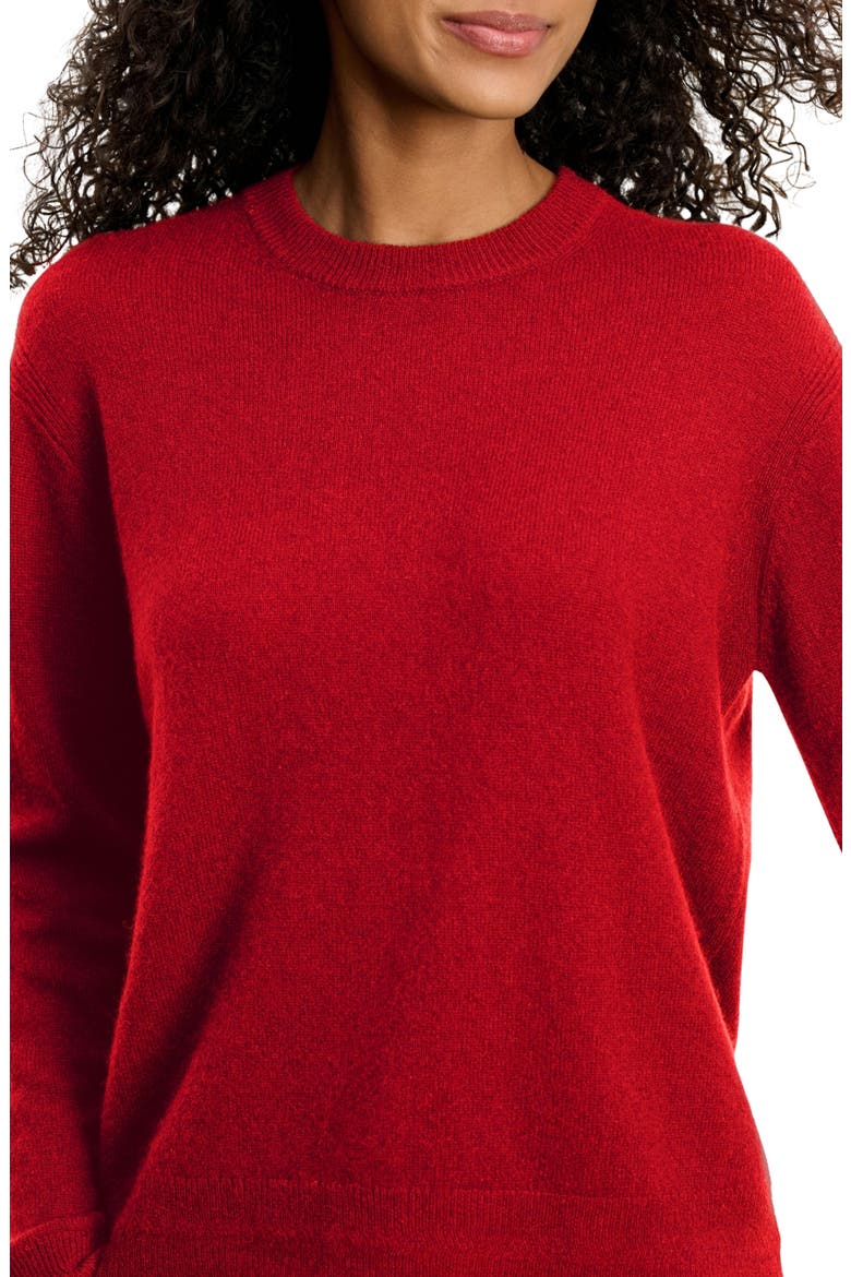 Crystal Cashmere Crewneck Sweater, Alternate, color, RED