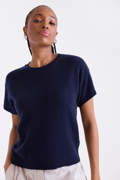 Esme Short Sleeve 100% Cashmere Top