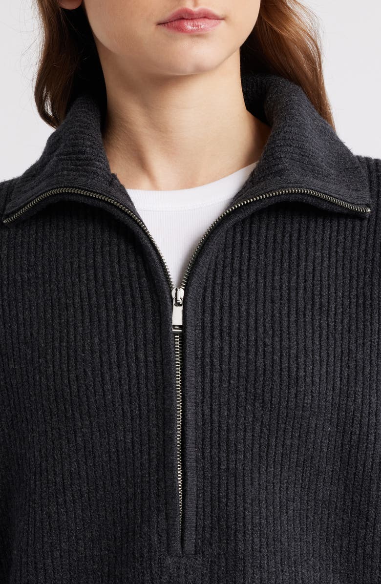 Faherty Jackson Quarter-Zip Organic Cotton Blend Pullover, Alternate, color, Charcoal Heather