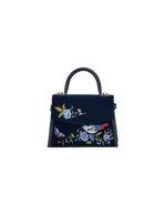 Fable England Eliza Nightingale Embroidered Velvet Top Handle Purse