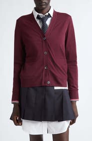 Thom Browne Tipped Stretch Wool Cardigan