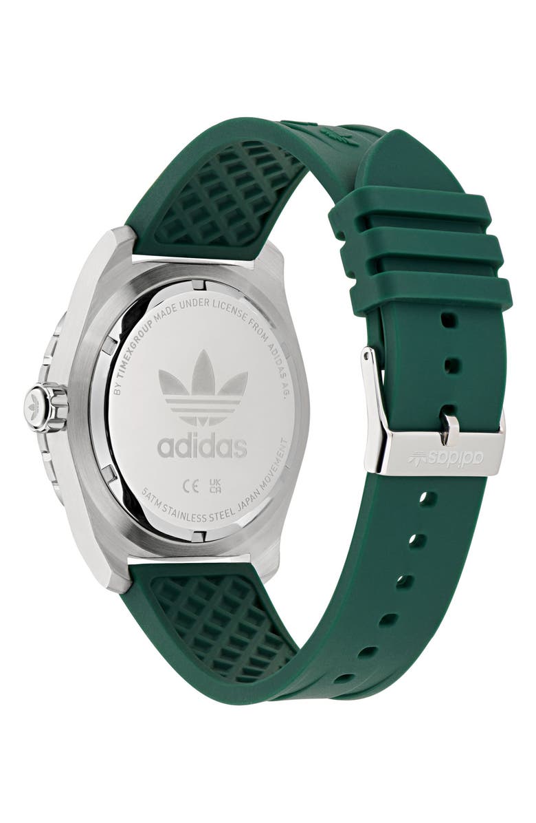 adidas The Discoverer One Green Silicone Strap Watch, 44mm, Alternate, color, Green