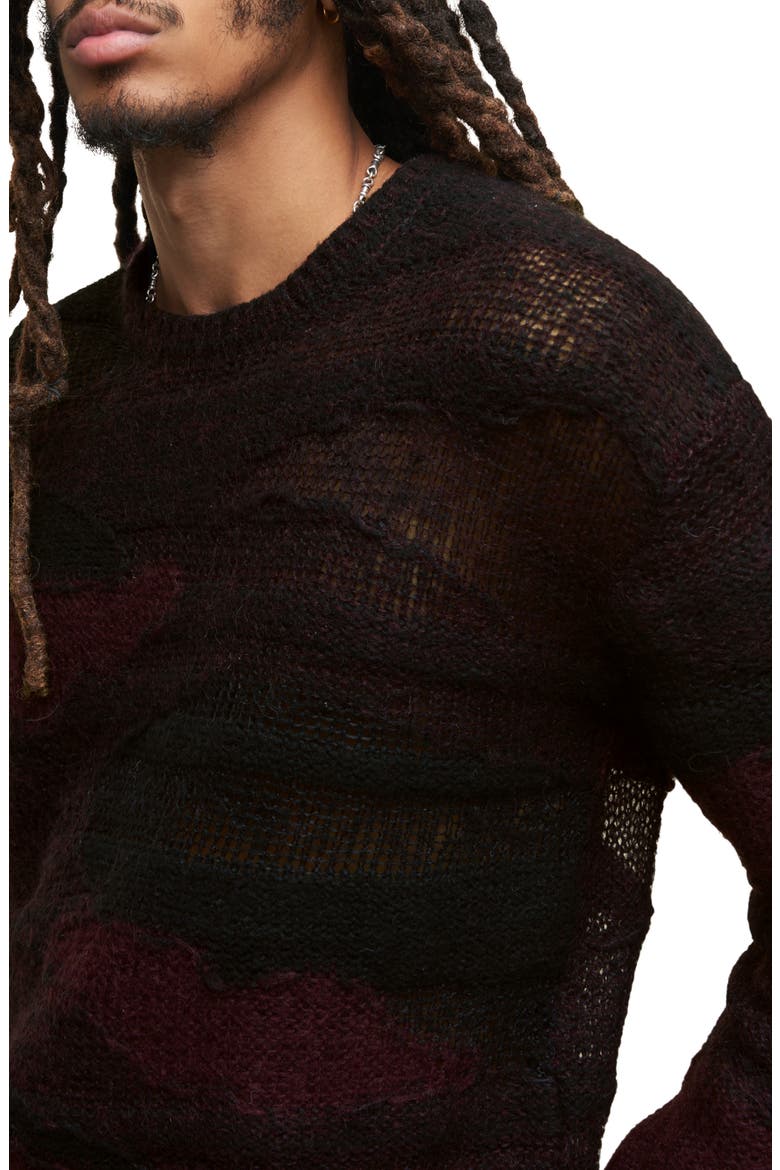 Stanly Burnout Stripe Sweater, Alternate, color, DARK PLUM