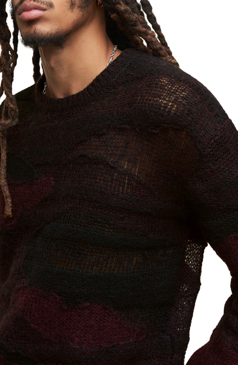 John Varvatos Stanly Burnout Stripe Sweater, Alternate, color,