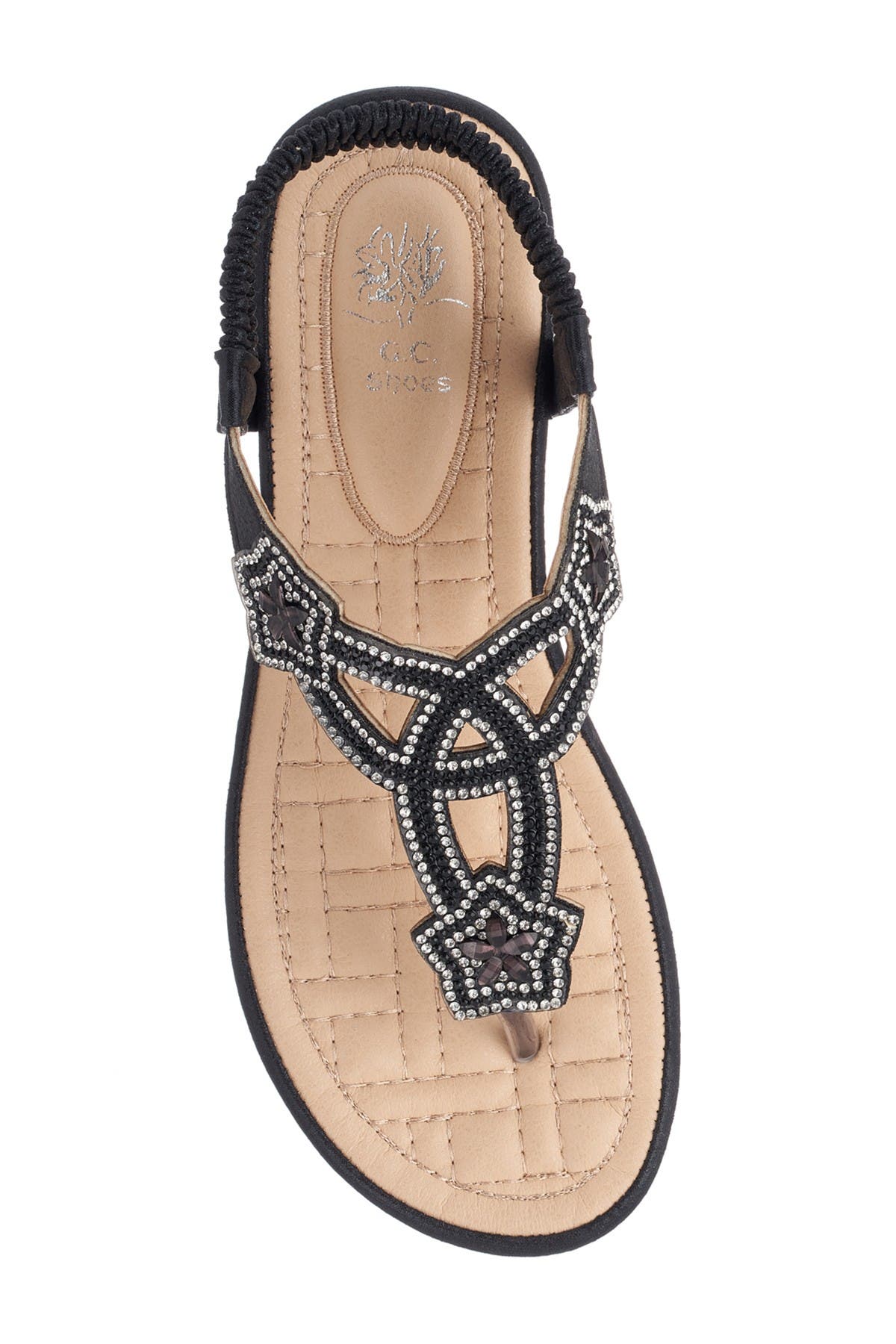 GOOD CHOICE NEW YORK Eva Rhinestone Embellished Thong Sandal, Alternate, color, 