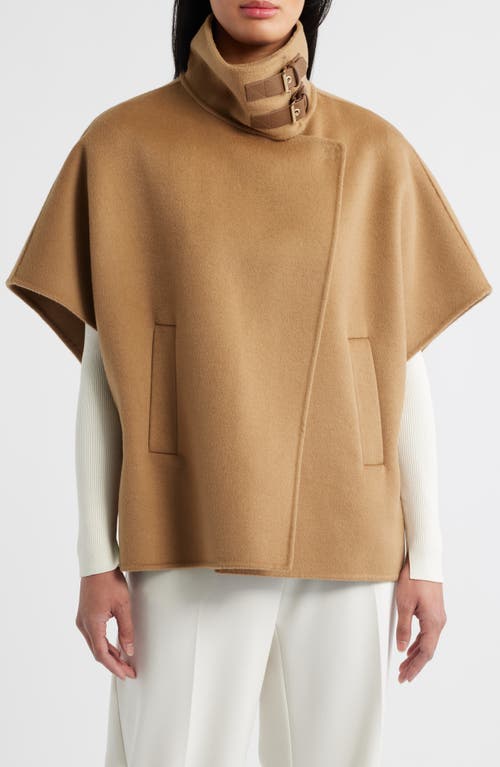 Michael Kors Double Face Wool Blend Cape In Gray