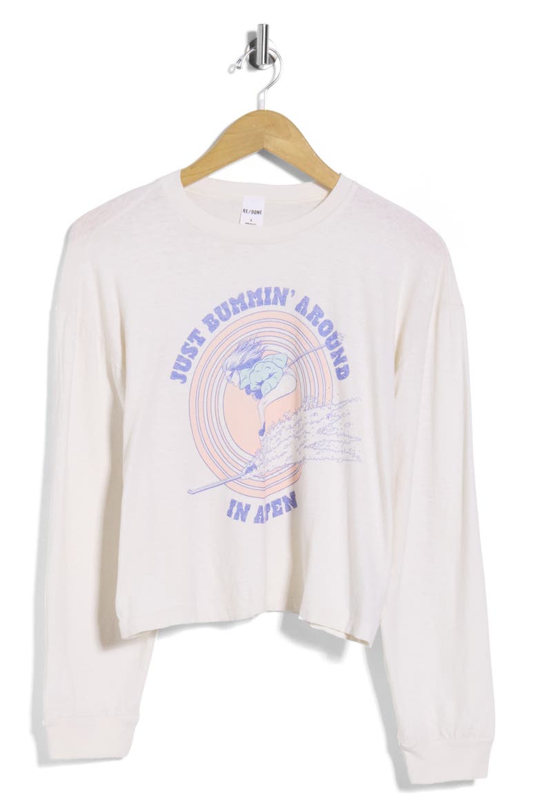 Boxy Boyfriend Graphic Long Sleeve Tee, Main, color, VINTAGEWHITE