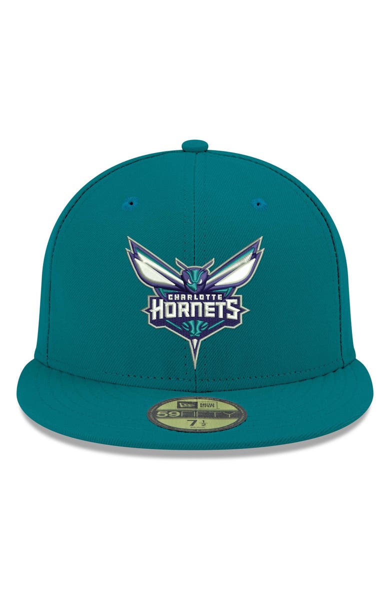 New Era Men's New Era Teal Charlotte Hornets Official Team Color 59FIFTY Fitted Hat, Alternate, color, Teal