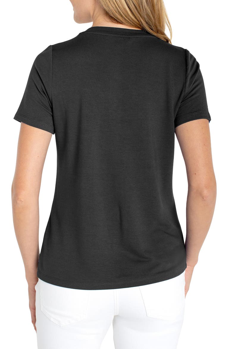 Short Sleeve V-Neck T-Shirt, Alternate, color, BLACK