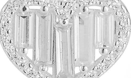 Chloe & Madison Chloe And Madison Cubic Zirconia Heart Stud Earrings In Silver