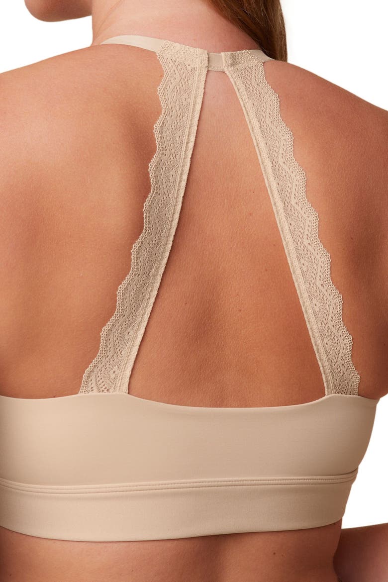 Bliss Lace Halterneck Bralette, Alternate, color, Beige