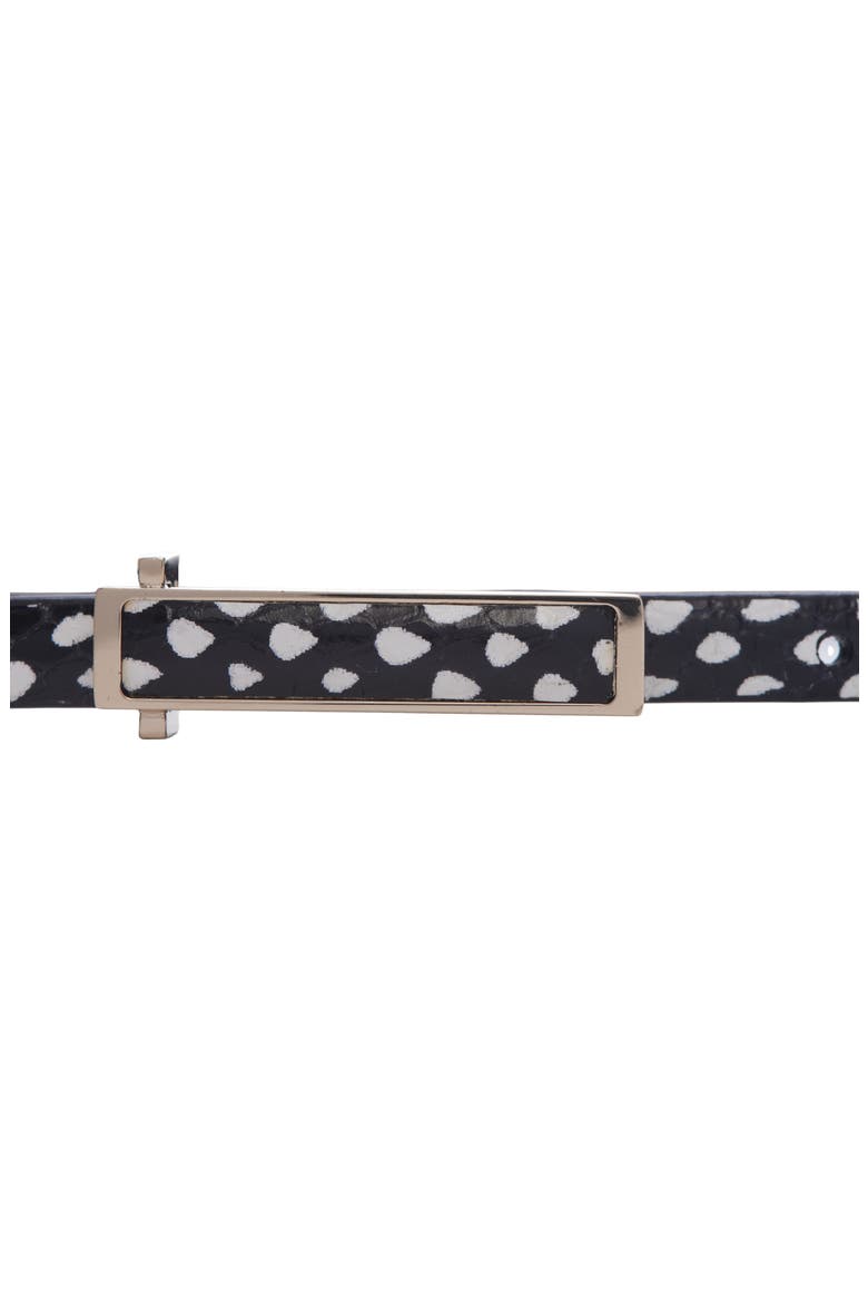 Snakeskin Embossed Leather Belt, Alternate, color, BLACK/ WHITE