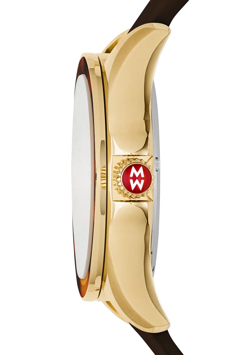 MICHELE Cape Silicone Strap Watch, 40mm, Alternate, color, 