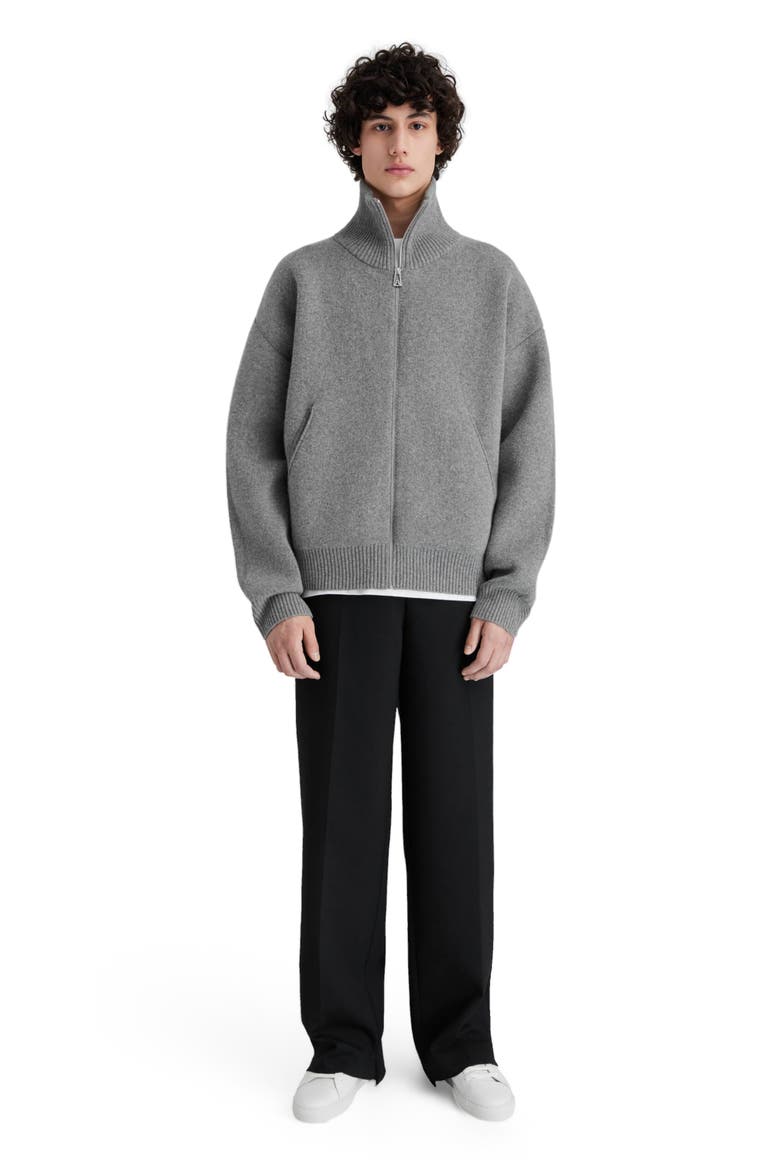 Core Zip-Up Sweater, Main, color, Grey Melange