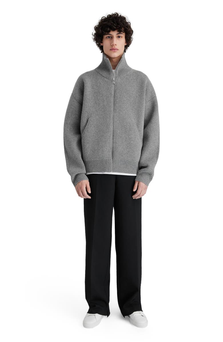 Axel Arigato Core Zip-Up Sweater, Main, color, Grey Melange