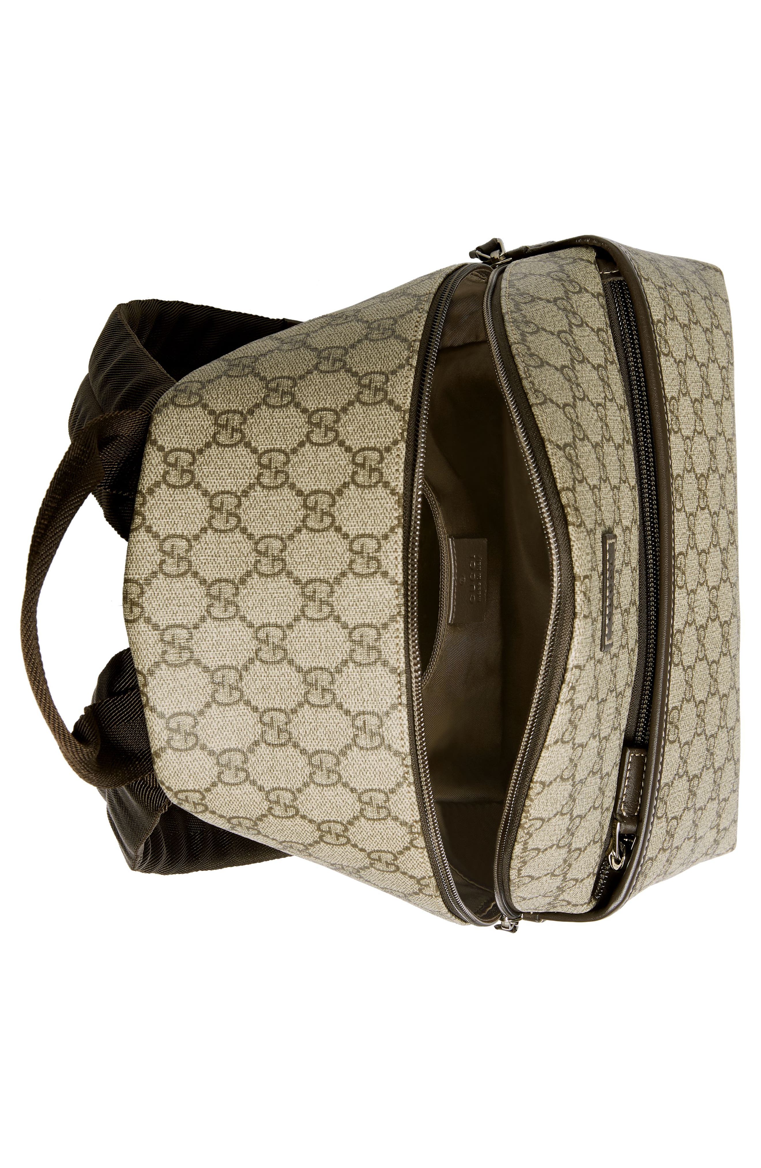 Gucci Logo Canvas Backpack, Alternate, color, 