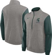 Nike Men's Nike Heather Gray/Green Michigan State Spartans Club Fleece Half-Zip Pullover