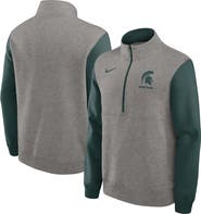 Nike Men's Nike Heather Gray/Green Michigan State Spartans Club Fleece Half-Zip Pullover