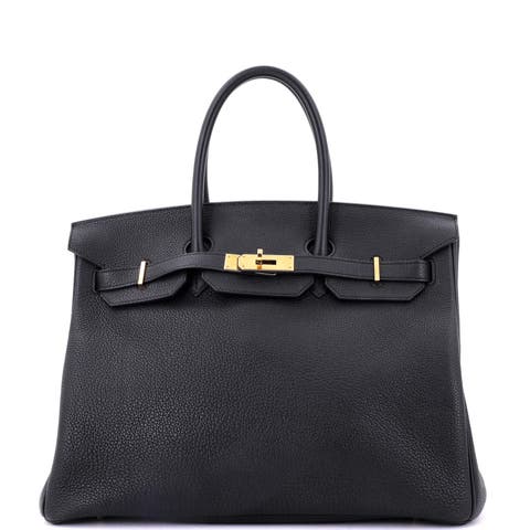 Birkin Handbag Black Togo with Gold Hardware 35