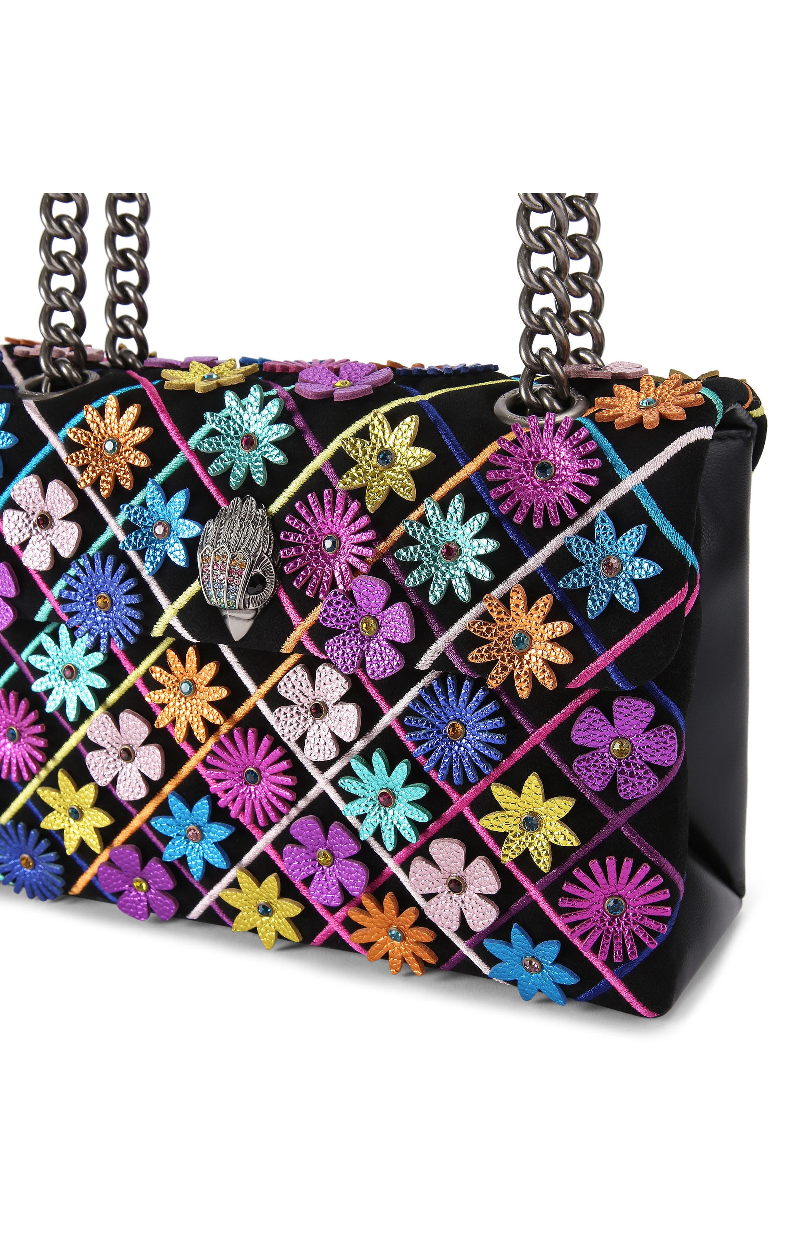 Kurt Geiger London Kensington Flowers Convertible Leather Shoulder Bag, Alternate, color, 
