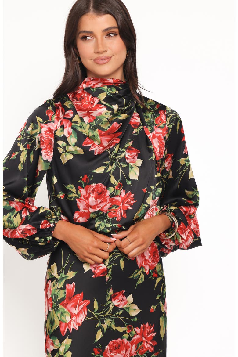 Perrie Floral Long Sleeve Dress, Alternate, color, BLACK FLORAL