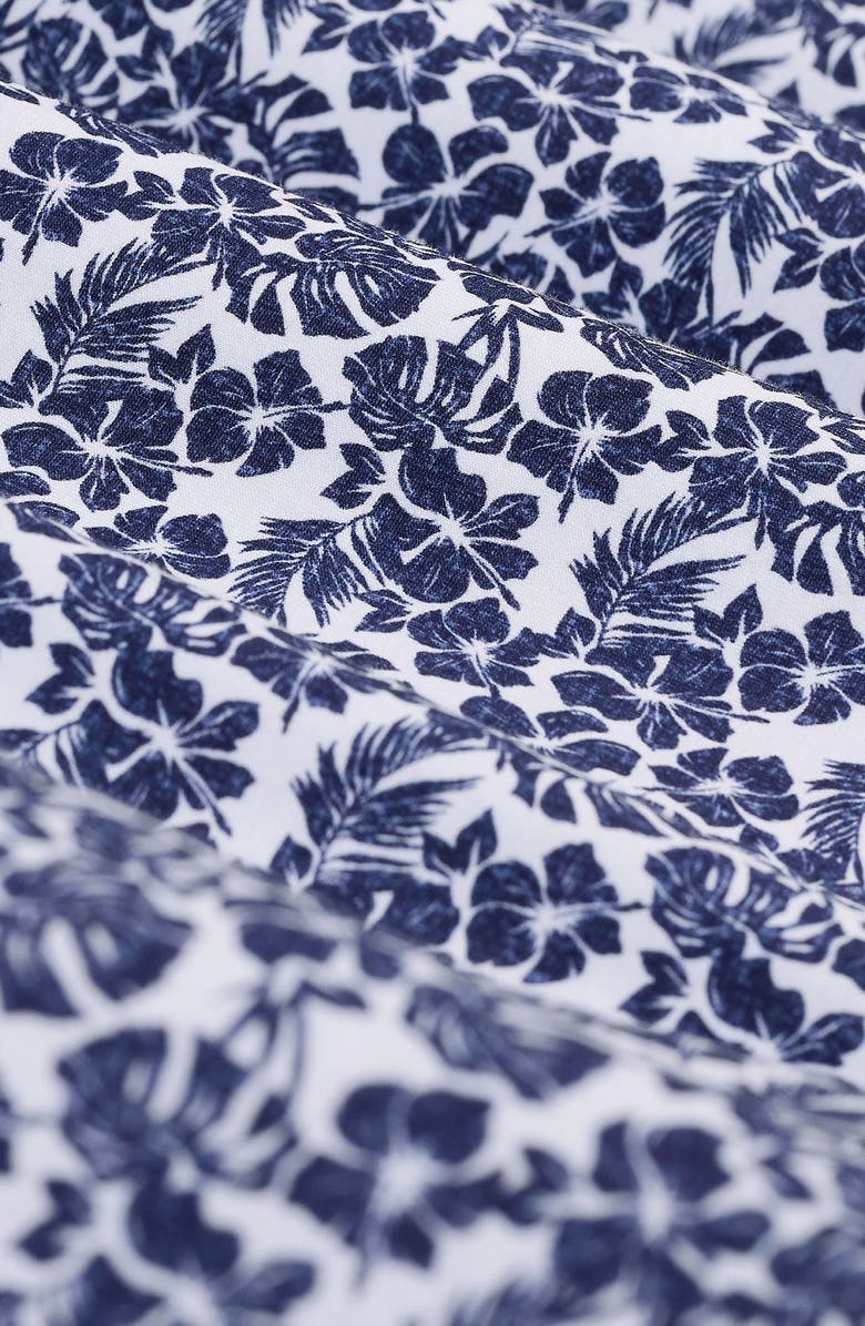 Bugatchi Miles OoohCotton<sup>®</sup> Floral Short Sleeve Button-Up Shirt, Alternate, color, Navy