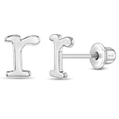 In Season Jewelry Polished Initial Letters Earrings in Letter R at Nordstrom