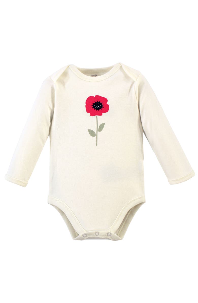 Touched by Nature Little Soft Organic Cotton Long-Sleeve One-Piece Essentials, Alternate, color, Berry Branch
