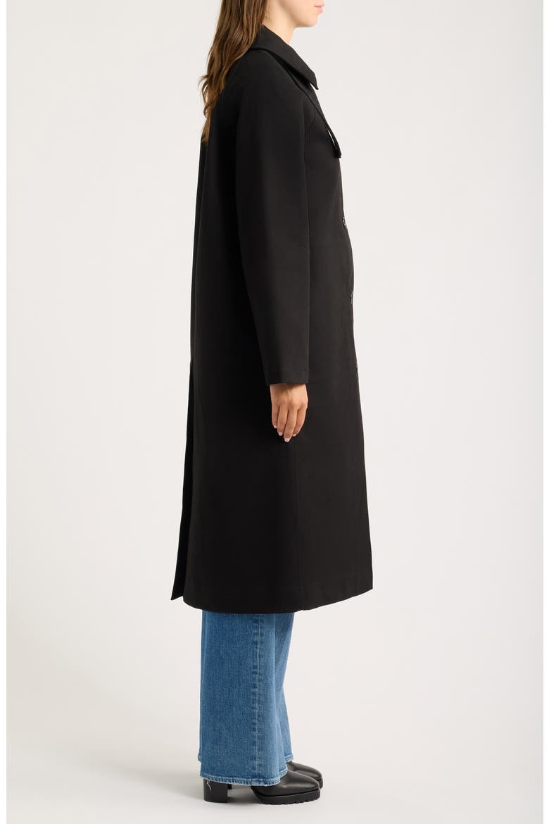Long Bonded Raincoat, Alternate, color, BLACK