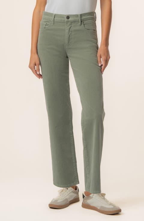 Avery High Waist Ankle Straight Leg Corduroy Pants