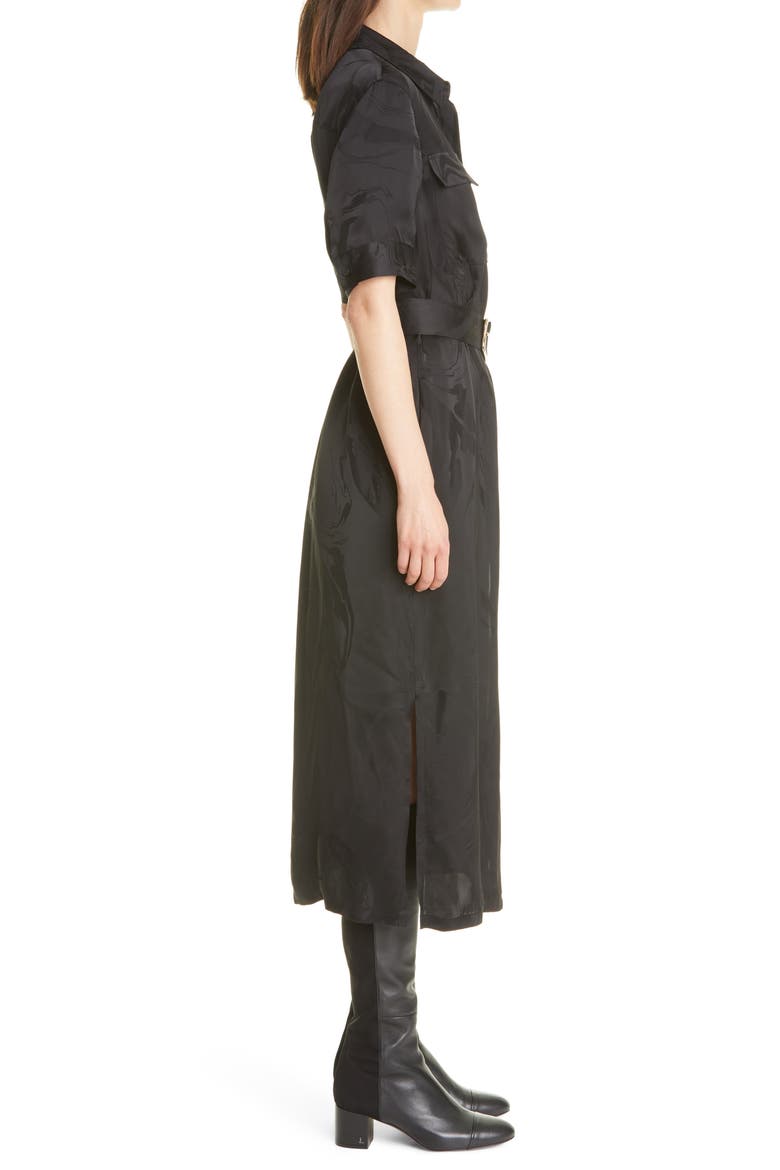 Doha Midi Shirtdress, Alternate, color, BLACK