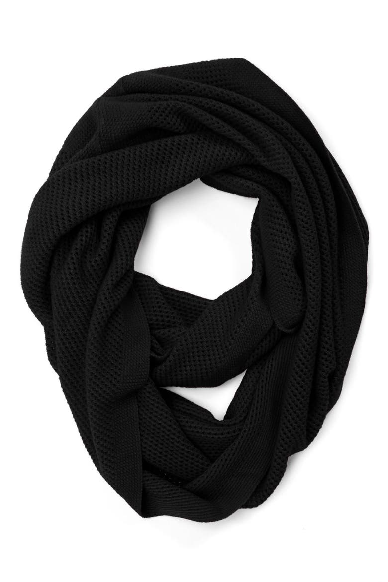 Knit Infinity Scarf, Main, color, BLACK