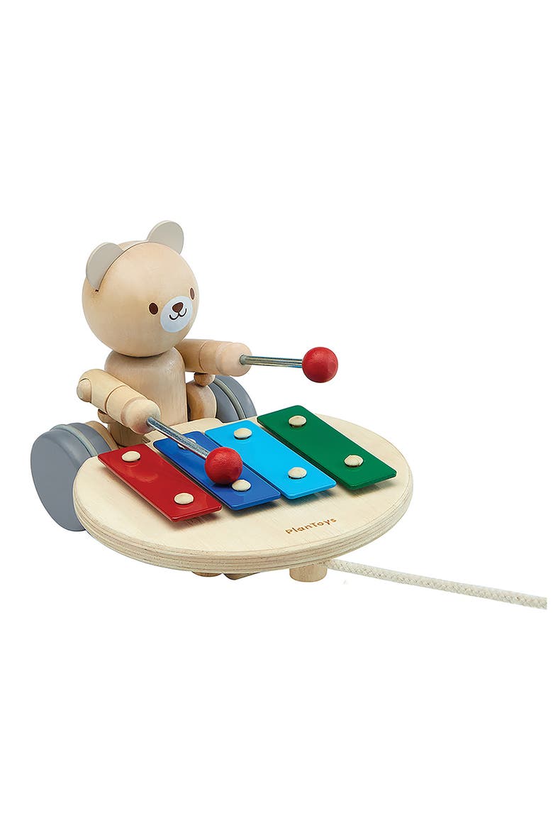 Pull Along Musical Bear, Main, color, NATURAL