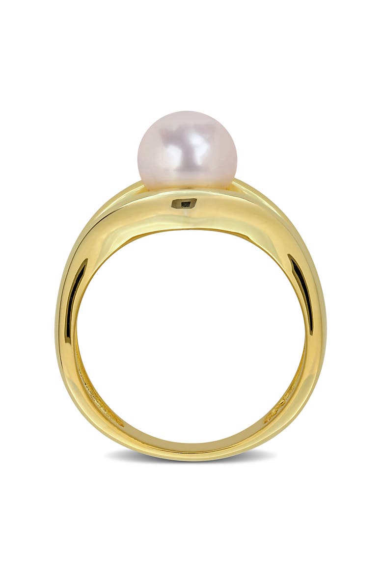 7-7.5mm Cultured Freshwater Pearl Wavy Band Ring, Alternate, color, WHITE