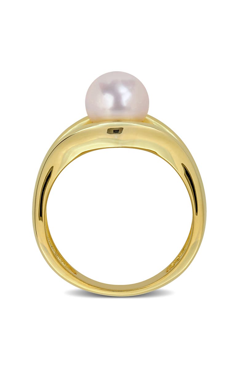 DELMAR 7-7.5mm Cultured Freshwater Pearl Wavy Band Ring, Alternate, color, White