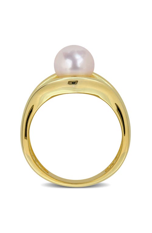 Delmar 7-7.5mm Cultured Freshwater Pearl Wavy Band Ring In White