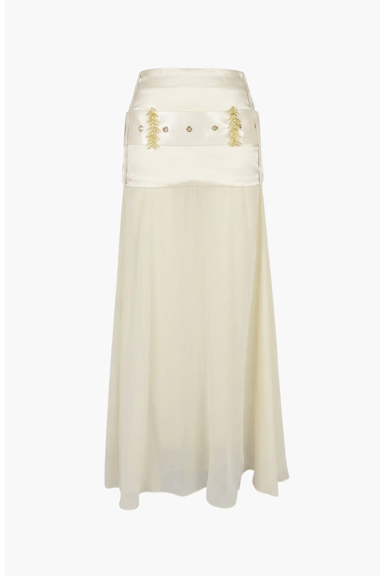 Sheer High Waist Half Skirt, Alternate, color, Beige